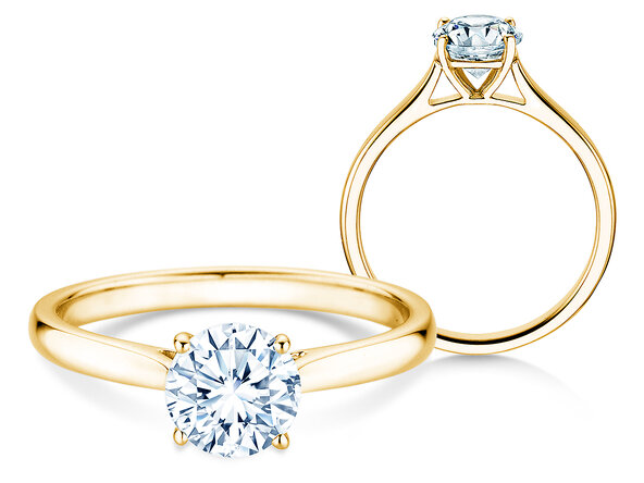 Engagement ring Surprise in 9K yellow gold with lab-grown diamond 1.00ct E/VS