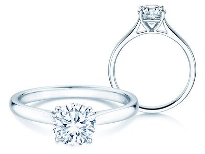 Engagement ring Surprise in 18K white gold with lab-grown diamond 1.00ct E/VS