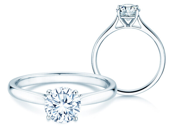 Engagement ring Surprise in 18K white gold with lab-grown diamond 1.00ct E/VS