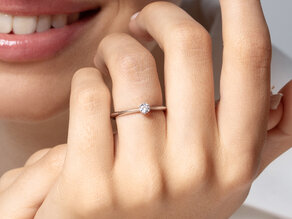 Engagement ring The One in silver 925/- with diamond 0.15ct G/IF