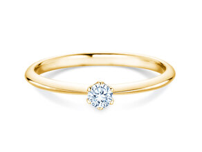 Engagement ring The One in 14K yellow gold with diamond 0.15ct H/SI