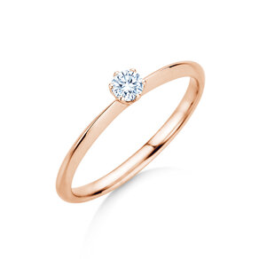 Engagement ring The One in 9K rosé gold with diamond 0.15ct H/SI