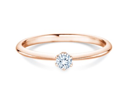Engagement ring The One in 9K rosé gold with diamond 0.15ct H/SI