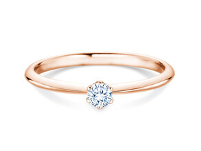 Engagement ring The One in 9K rosé gold with diamond 0.15ct H/SI