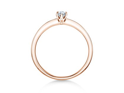 Engagement ring The One in 9K rosé gold with diamond 0.15ct H/SI