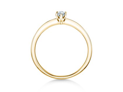Engagement ring The One in 14K yellow gold with diamond 0.15ct H/SI