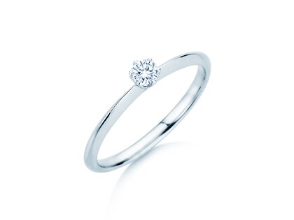Engagement ring The One in silver 925/- with diamond 0.15ct G/IF