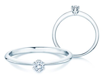 Engagement ring The One in silver 925/- with diamond 0.15ct G/SI