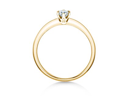 Engagement ring The One in 14K yellow gold with lab-grown diamond 0.25ct E/VS