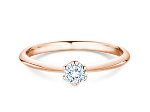 Engagement ring The One in 9K rosé gold with diamond 0.25ct H/SI