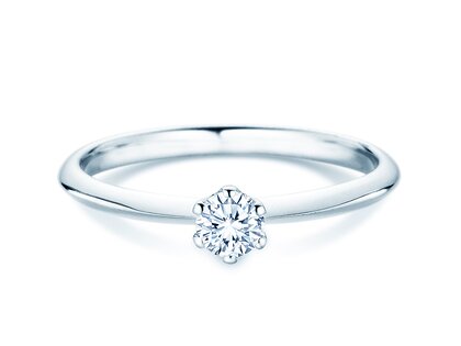 Engagement ring The One in 14K white gold with diamond 0.25ct H/SI
