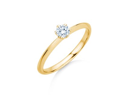 Engagement ring The One in 14K yellow gold with lab-grown diamond 0.25ct E/VS