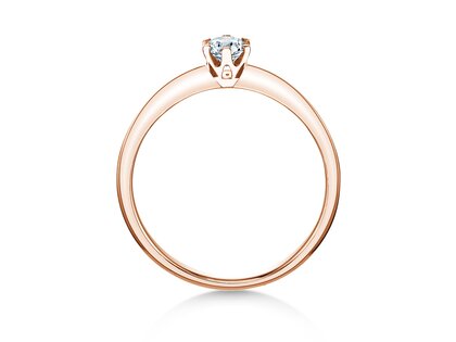 Engagement ring The One in 9K rosé gold with diamond 0.25ct H/SI