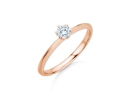 Engagement ring The One in 9K rosé gold with diamond 0.25ct H/SI