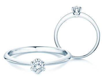 Engagement ring The One in 9K white gold with diamond 0.25ct H/SI