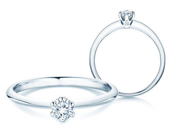 Engagement ring The One in 14K white gold with diamond 0.25ct H/SI