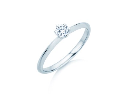 Engagement ring The One in 14K white gold with diamond 0.25ct H/SI