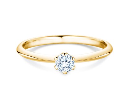 Engagement ring The One in 14K yellow gold with lab-grown diamond 0.25ct E/VS