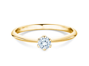 Engagement ring The One in 14K yellow gold with lab-grown diamond 0.25ct E/VS