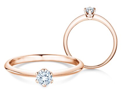 Engagement ring The One in 18K rosé gold with diamond 0.25ct H/SI