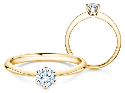 Engagement ring The One in 9K yellow gold with diamond 0.40ct G/SI