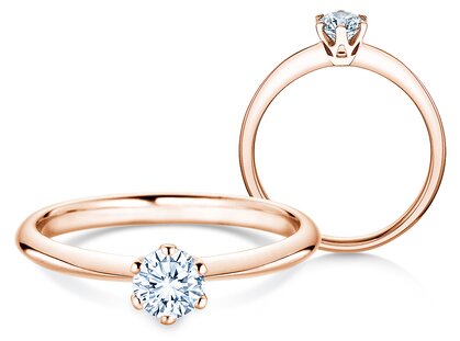 Engagement ring The One in 9K rosé gold with diamond 0.40ct G/SI