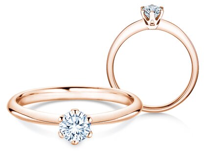 Engagement ring The One in 18K rosé gold with diamond 0.40ct G/SI