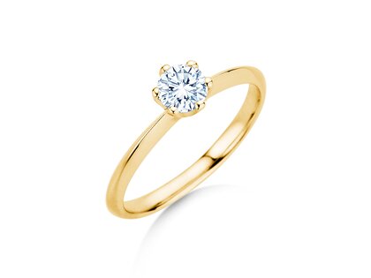 Engagement ring The One in 9K yellow gold with diamond 0.50ct H/SI