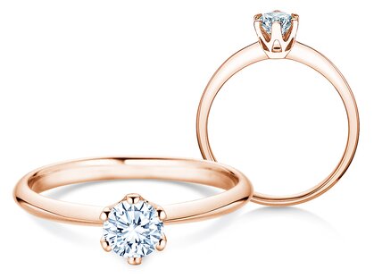 Engagement ring The One in 14K rosé gold with diamond 0.50ct G/SI