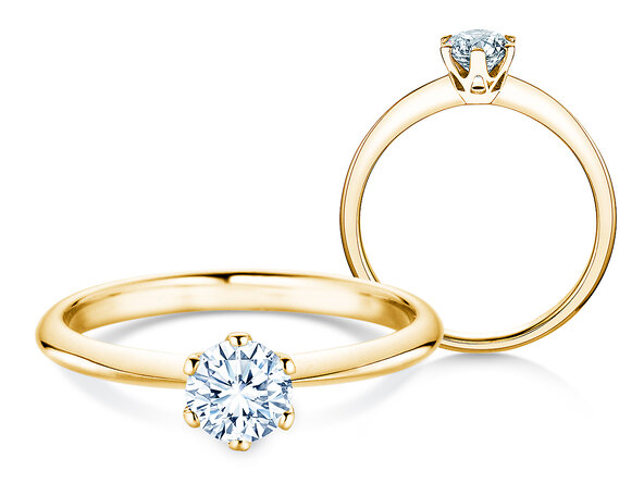 Engagement ring The One in 18K yellow gold with diamond 0.60ct G/IF