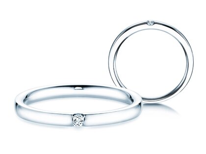 Engagement ring Destiny in 14K white gold with diamond 0.03ct H/SI