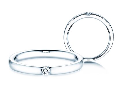 Engagement ring Destiny in silver 925/- with diamond 0.05ct G/SI