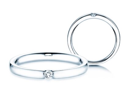 Engagement ring Destiny in 18K white gold with diamond 0.05ct G/SI