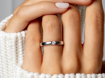 Engagement ring Destiny in silver 925/- with diamond 0.10ct H/SI