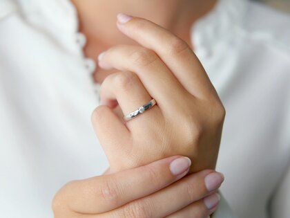 Engagement ring Destiny in silver 925/- with diamond 0.10ct H/SI