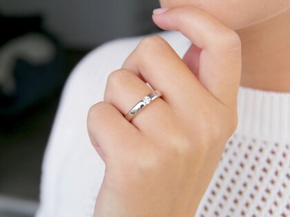 Engagement ring Destiny in 14K white gold with diamond 0.15ct H/SI