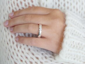 Engagement ring Destiny in 14K white gold with diamond 0.20ct H/SI