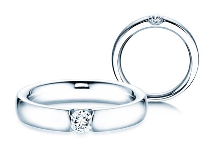 Engagement ring Destiny in 14K white gold with diamond 0.20ct G/SI