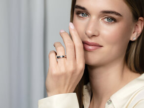 Engagement ring Destiny in 14K yellow gold with diamond 0.20ct H/SI
