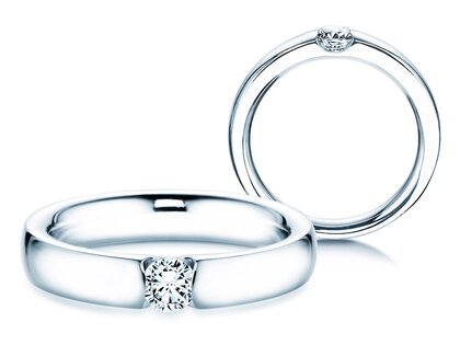 Engagement ring Destiny in silver 925/- with diamond 0.10ct H/SI