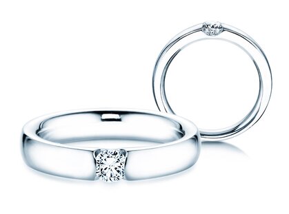 Engagement ring Destiny in 14K white gold with diamond 0.25ct H/SI