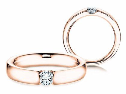 Engagement ring Destiny in 14K rosé gold with diamond 0.10ct G/SI