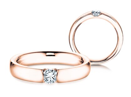 Engagement ring Destiny in 18K rosé gold with diamond 0.03ct G/SI