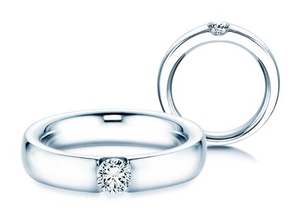 Engagement ring Destiny in 18K white gold with diamond 0.30ct H/SI