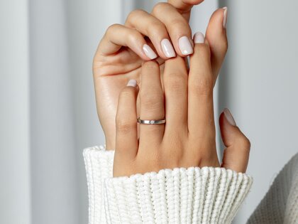 Engagement ring Infinity in 14K yellow gold with diamond 0.03ct H/SI