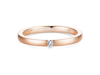 Engagement ring Infinity in 14K rosé gold with diamond 0.03ct G/SI