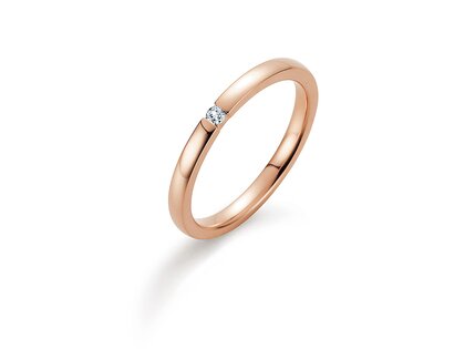 Engagement ring Infinity in 14K rosé gold with diamond 0.03ct G/SI