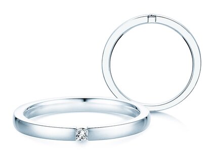 Engagement ring Infinity in silver 925/- with diamond 0.03ct G/SI