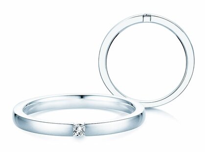 Engagement ring Infinity in platinum 950/- with diamond 0.03ct G/SI