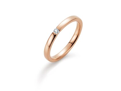 Engagement ring Infinity in 14K rosé gold with diamond 0.07ct H/SI